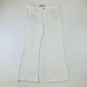 Liverpool white crop jeans Womens 27in Size 4 kick flare embroidered